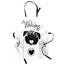 Black and White Dog Apron