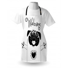 Black and White Dog Apron