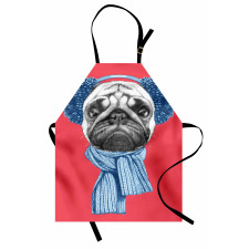 Winter Dog with Earmuffs Apron