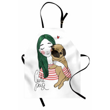 Dog with Girl Apron