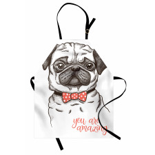 Portrait of a Dog Cartoon Apron