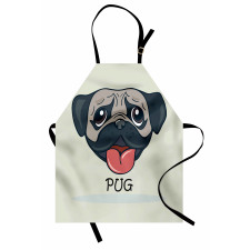 Cartoon Pug Caricature Apron