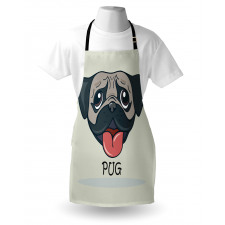 Cartoon Pug Caricature Apron