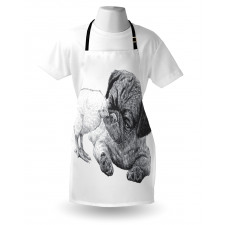 Pug Little Chick Hand Drawn Apron