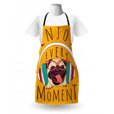 Happy Dog Listening Music Apron