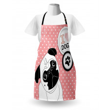 I Love Dogs Paw Print Logo Apron