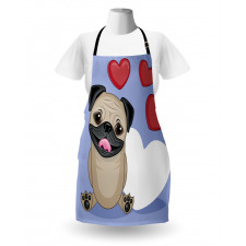 Happy Dog with Hearts Apron