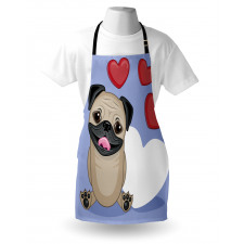 Happy Dog with Hearts Apron