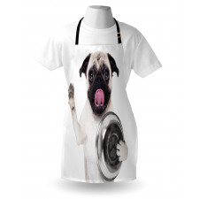 Dog Holding Food Bowl Apron