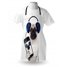 Music Listening Dog Phone Apron