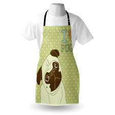 Tilted Head Dog Funny Apron