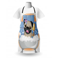 Dog Bath Caricature Funny Apron