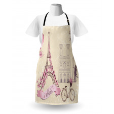 Floral Paris Eiffel Apron