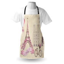 Floral Paris Eiffel Apron