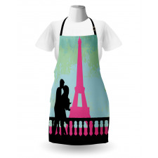 Hand Drawn Couple Kissing Apron