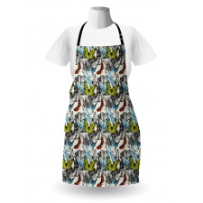 Vintage Moth Insect Art Apron