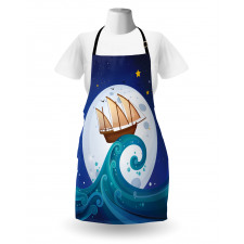 Old Ship Riding Waves Apron