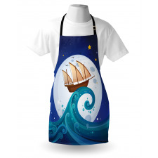 Old Ship Riding Waves Apron