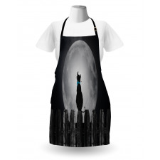 Cat Looking at the Moon Apron