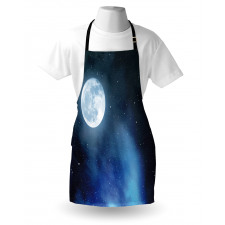 Starry Night Sky Full Moon Apron