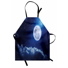 Full Moon Falling Stars Apron