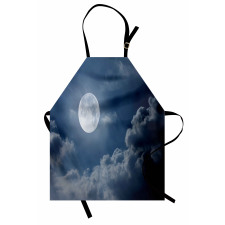 Night Skyline Full Moon Apron