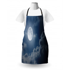 Night Skyline Full Moon Apron