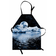 Moon Sets over Clouds Apron