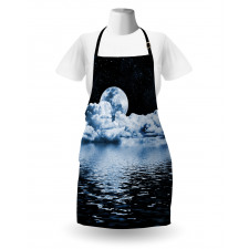 Moon Sets over Clouds Apron