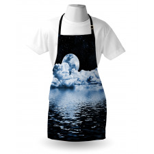 Moon Sets over Clouds Apron