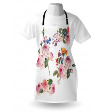 English Wild Roses Bouquet Apron