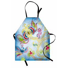 Colorful Floral Art Motif Apron