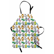 Bat Rhino Fun Illustration Apron