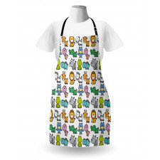 Bat Rhino Fun Illustration Apron