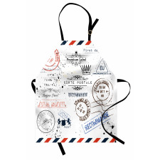 Retro Post Stamp Design Apron