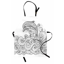 Nautical Zentangle Wave Apron