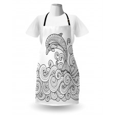 Nautical Zentangle Wave Apron