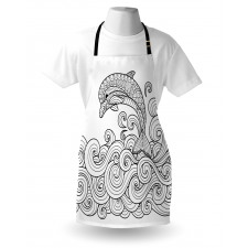 Nautical Zentangle Wave Apron