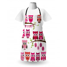 Owls Branches Cartoon Apron