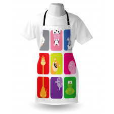 Cartoon Colorful Frames Apron