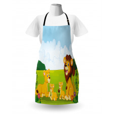 Lion Family in Forest Apron
