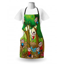 Kid Apes Play in Forest Apron