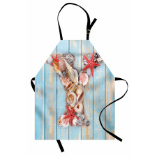 Aqua Typography Design Apron