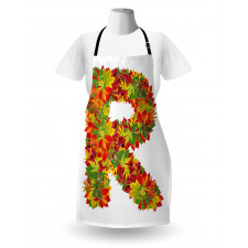 Floral R Maple Leaves Apron