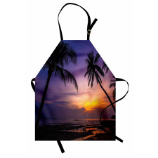 Vivid Twilight Palm Trees Apron