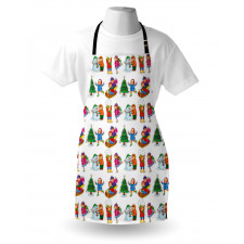 Kids in Seasonal Clothes Apron