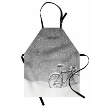 Bicycle Snow Calm Scene Apron