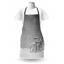 Bicycle Snow Calm Scene Apron