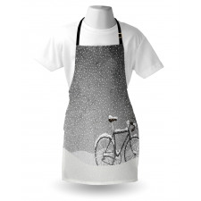 Bicycle Snow Calm Scene Apron