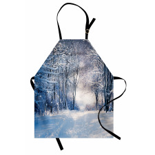 Alley in Snowy Forest Apron